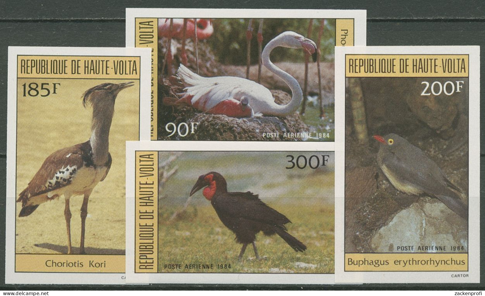 Obervolta 1984 Vögel Riesentrappe Flamingo Hornrabe 935/38 B Postfrisch - Haute-Volta (1958-1984)