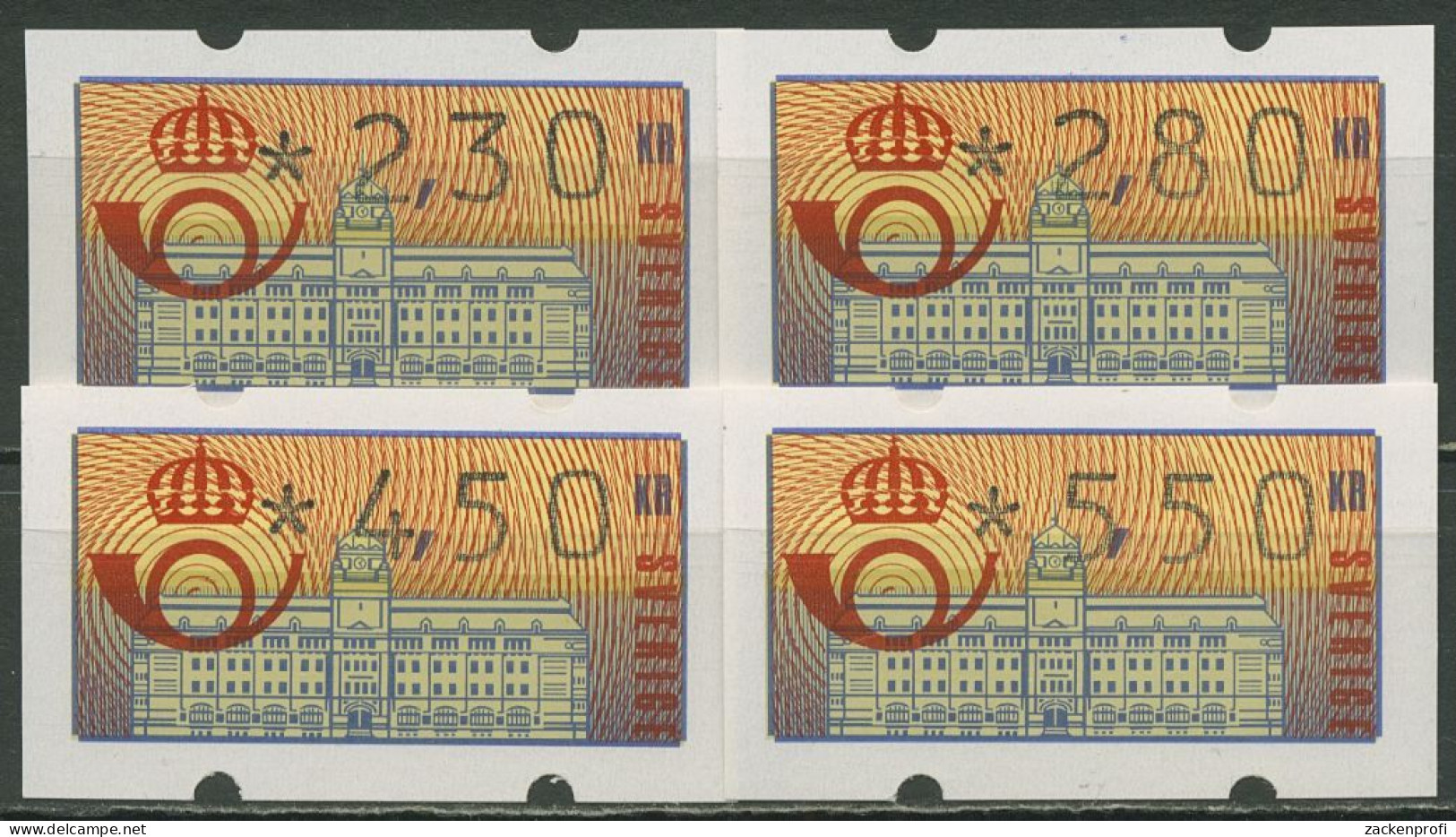 Schweden ATM 1992 Hauptpostamt Versandstellensatz, ATM 2 H S1 Postfrisch - Timbres De Distributeurs [ATM]