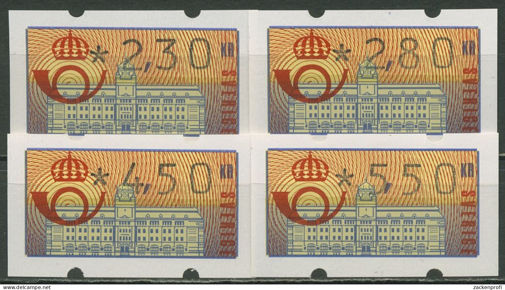 Schweden ATM 1992 Hauptpostamt Versandstellensatz, ATM 2 H S1 Postfrisch - Automatenmarken [ATM]