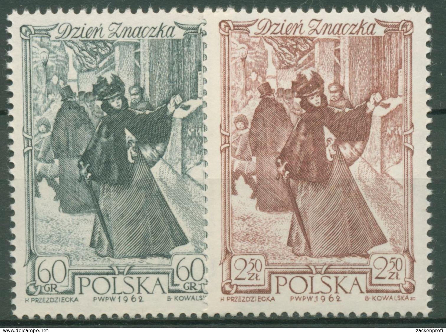 Polen 1962 Tag Der Briefmarke Kaminski Gemälde 1353/54 Postfrisch - Neufs