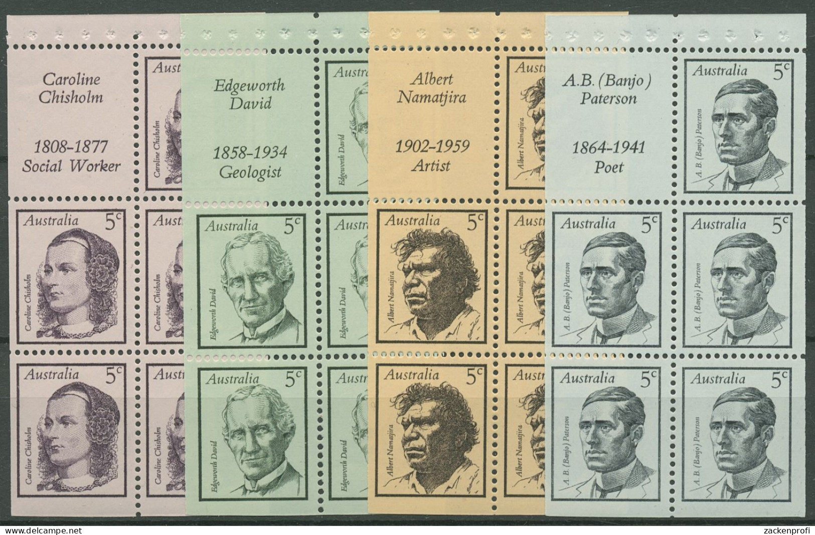 Australien 1968 Persönlichkeiten Namatjira Paterson H-Bl. 41/44 Postfrisch - Mint Stamps