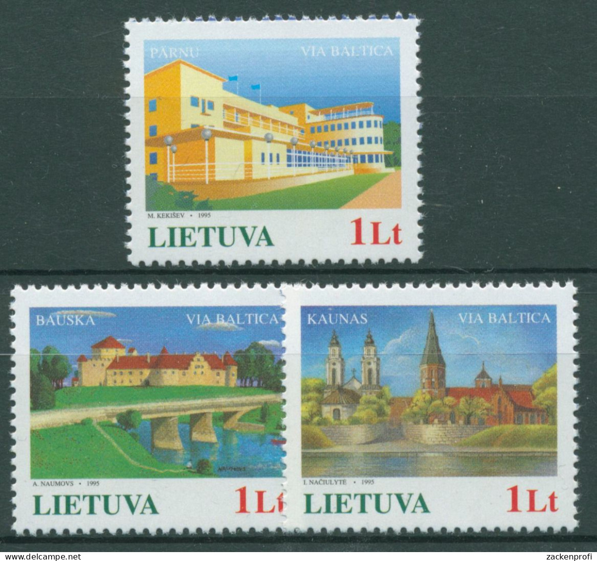 Litauen 1995 VIA BALTICA 577/79 Blockeinzelmarken Postfrisch - Lituania