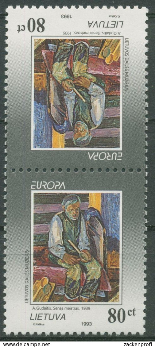 Litauen 1993 Europa CEPT Zeitgenössische Kunst Kehrdruckpaar 544 KD Postfrisch - Lituania