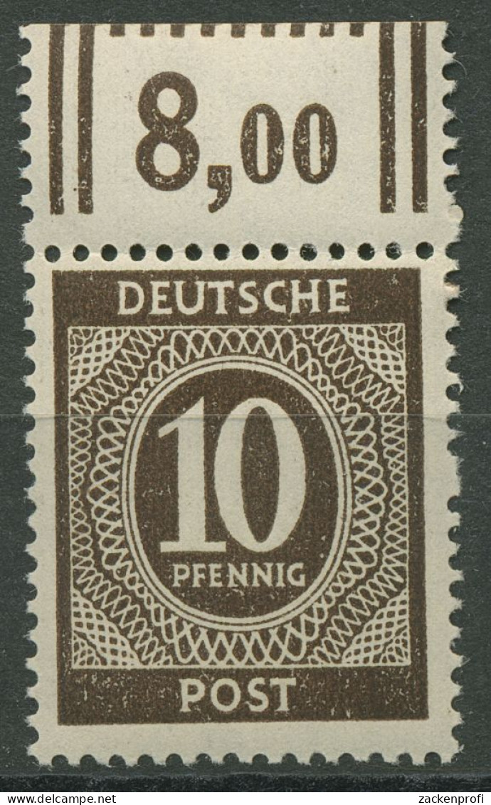 All. Besetzung 1946 I. Kontrollratsausg. Oberrand 918 B W OR Postfrisch Geprüft - Ungebraucht