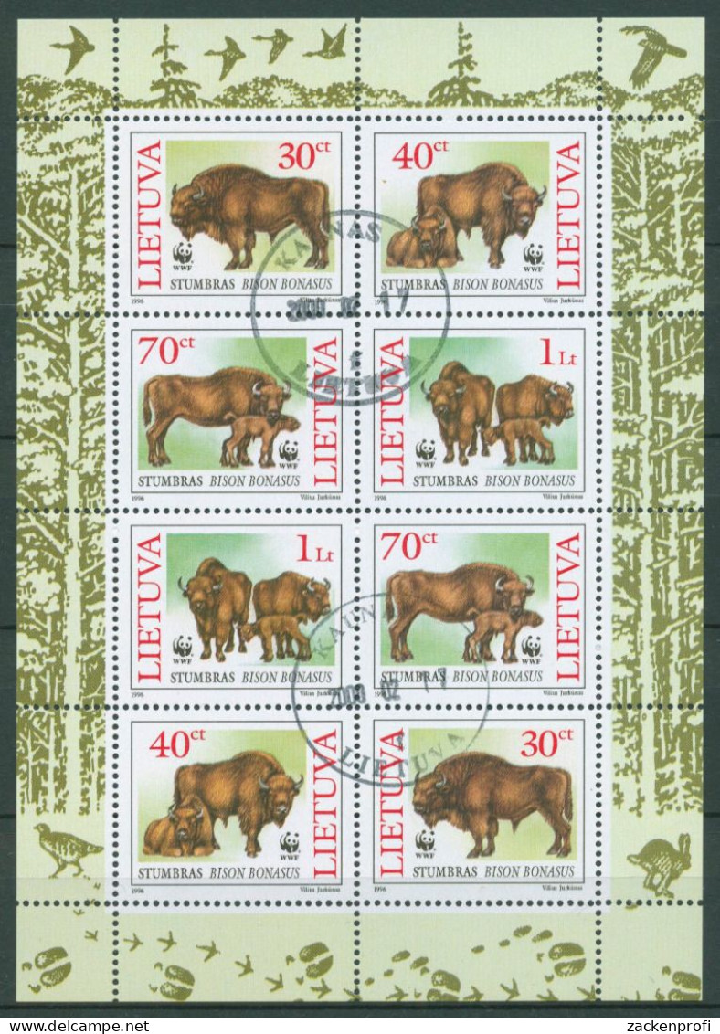 Litauen 1996 WWF Gefährdete Tiere Wisent Kleinbogen 599/02 K Gestempelt (C63168) - Lituania