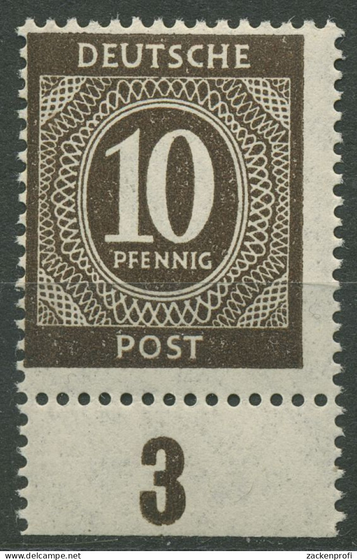 All. Besetzung 1946 I. Kontrollratsausg. Unterrand 918 C P UR Postfrisch Geprüft - Mint