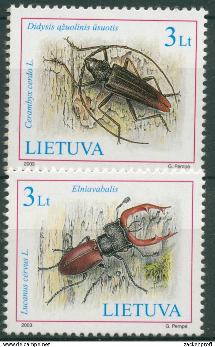 Litauen 2003 Gefährdete Käfer: Heldbock, Hirschkäfer 819/20 Postfrisch - Lituania