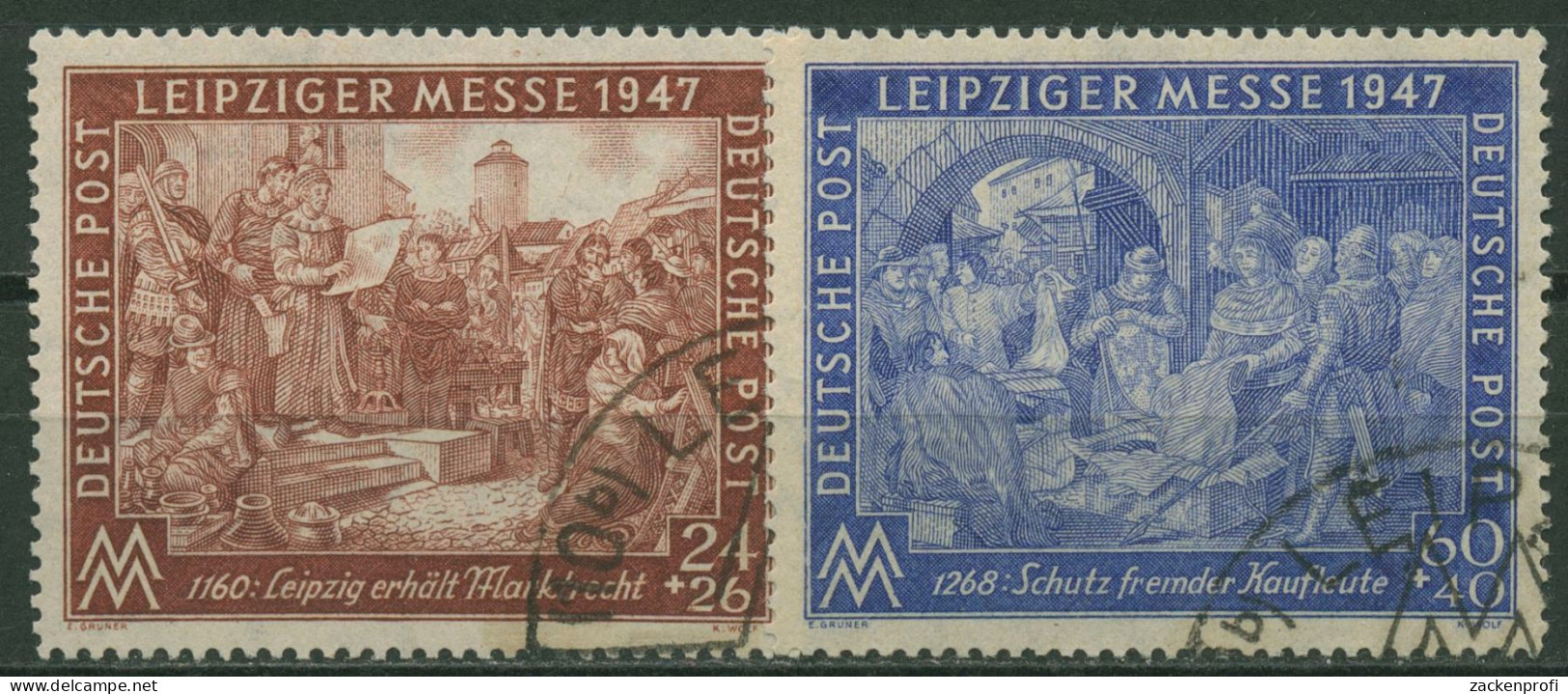 Alliierte Besetzung 1947 Leipziger Messe 941/42 II B Gestempelt - Usati