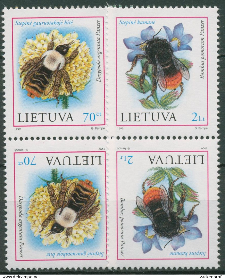 Litauen 1999 Insekten Hosenbiene Hummel Kehrdruckpaare 698/99 KD Postfrisch - Lituania