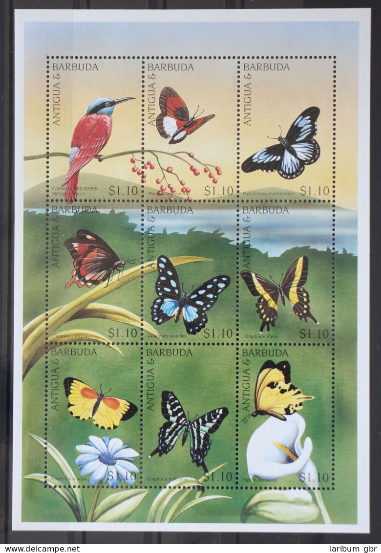 Antigua Und Barbuda 2475-2483 Postfrisch Als Kleinbogen, Schmetterlinge #GD718 - Antigua Y Barbuda (1981-...)
