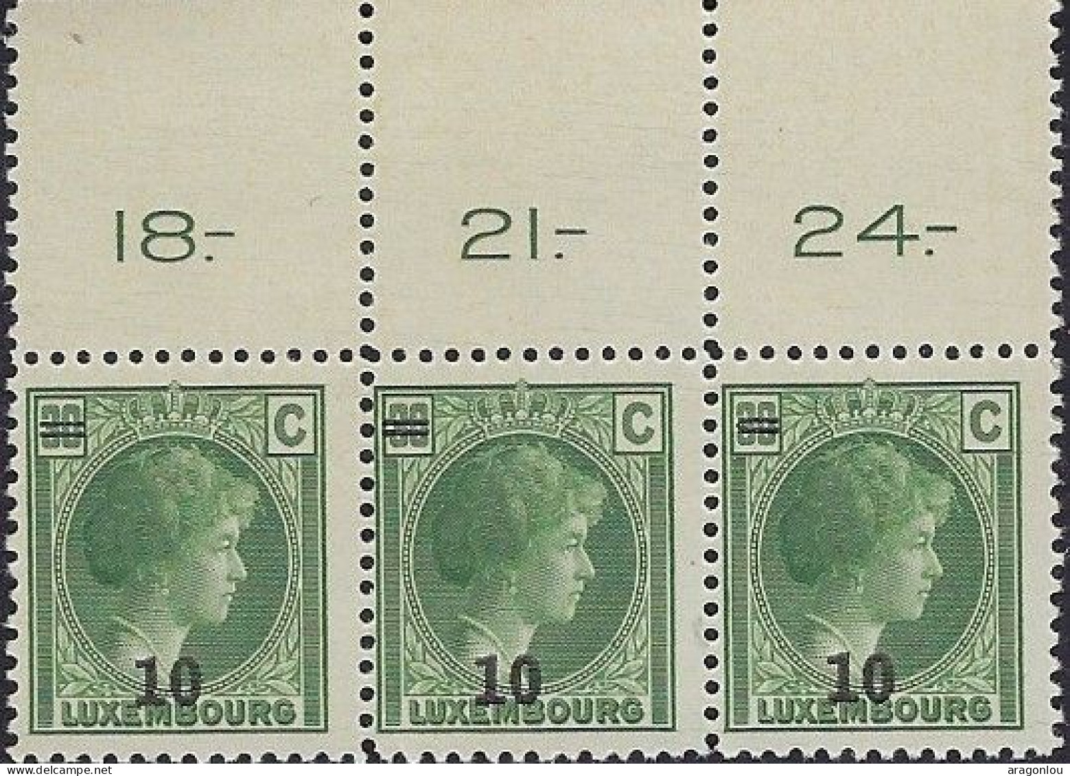 Luxembourg - Luxemburg - Timbres - Bloc à 6   Charlotte     MNH** - 1926-39 Charlotte Rechtsprofil