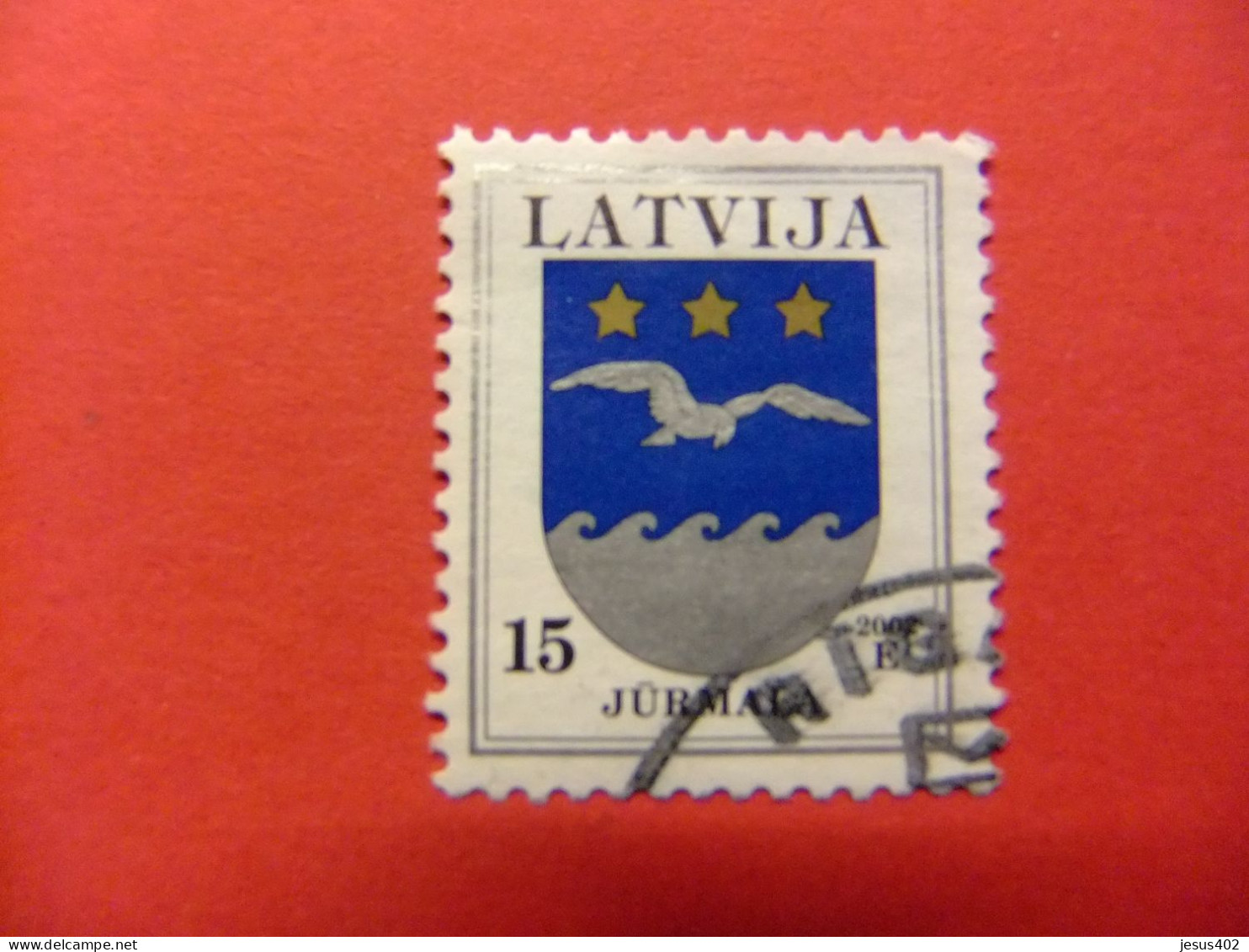 111 LETONIA - LATVIJA 2002 / ESCUDO JURMALA  / YVERT 528 FU - Letonia