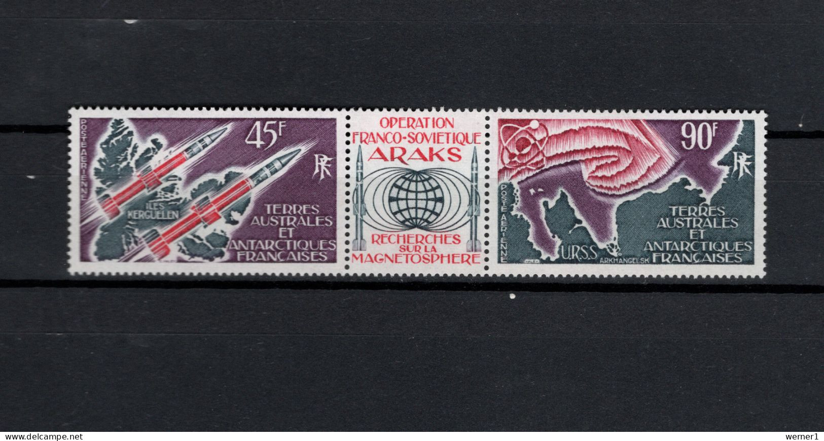 FSAT French Antarctic Territory 1975 Space, Rockets Set Of 2 With Label MNH - Oceania