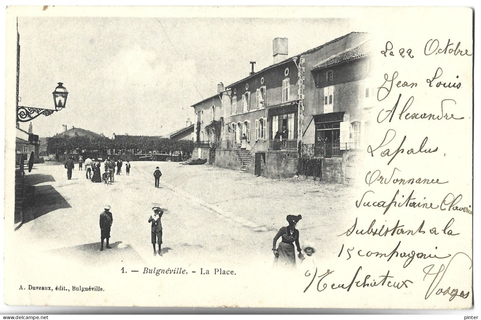 BULGNEVILLE - La Place - Carte Voyagée En 1902 - Bulgneville