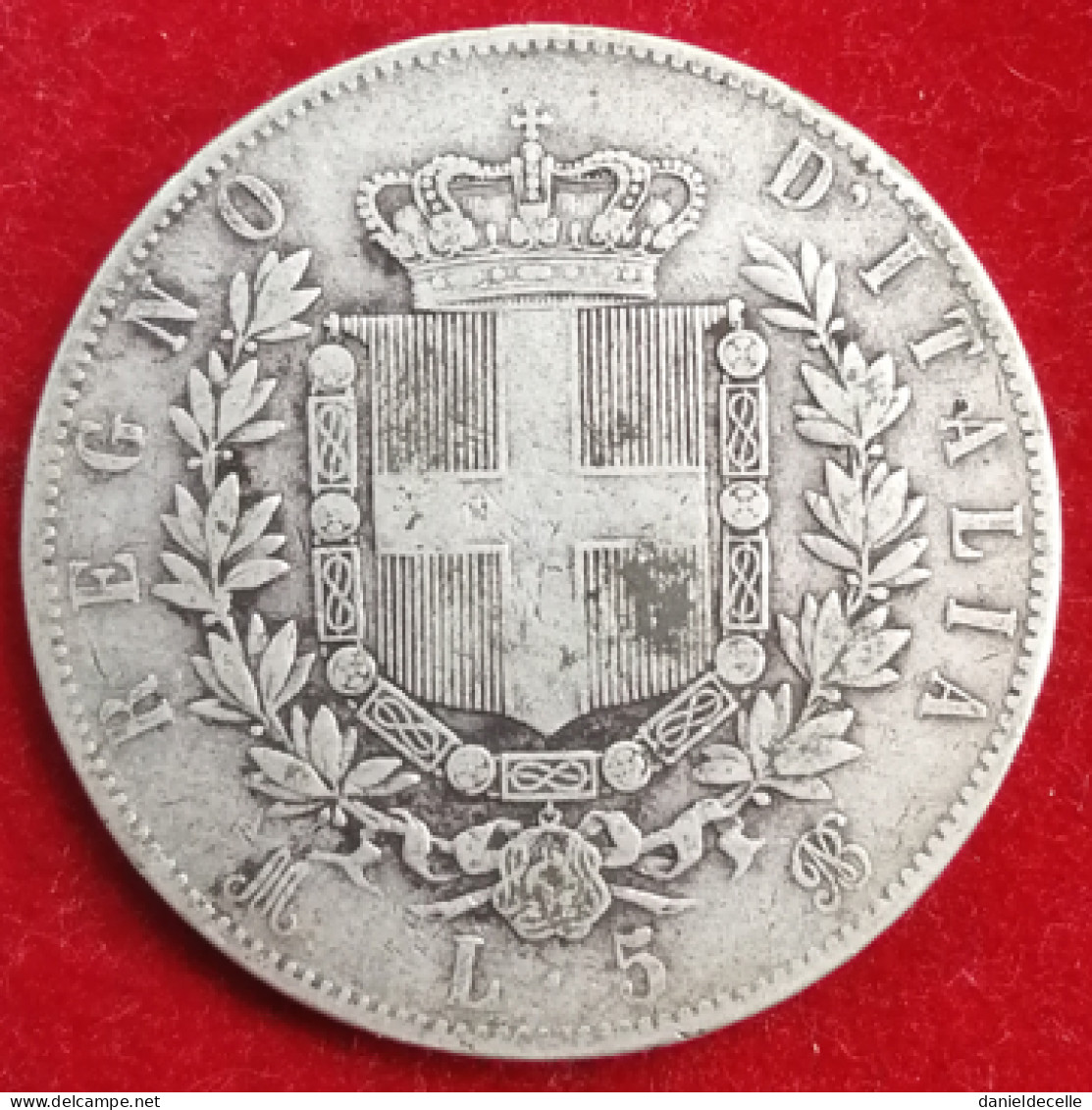 5 Lires Italie 1873 - 1861-1878 : Víctor Emmanuel II