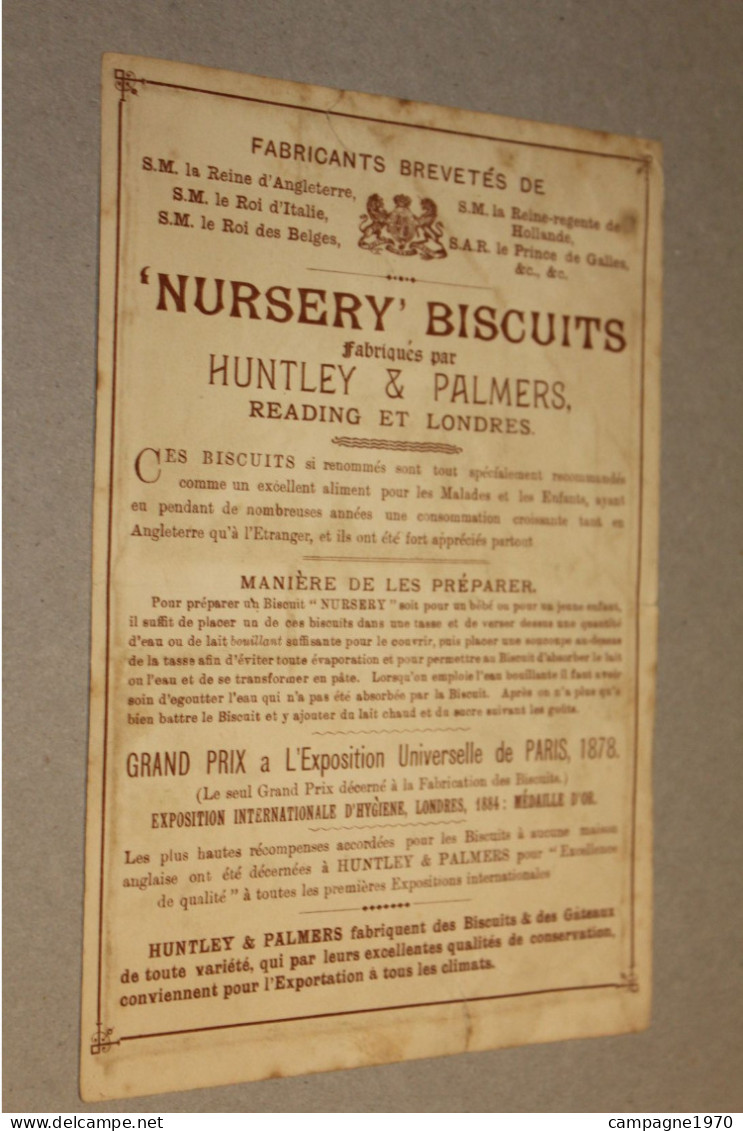 ANCIEN GRAND CHROMO - NURSERY BISCUITS HUNTLEY & PALMERS ( READING LONDON ) - VERS 1890 ( ENGLAND ) - Sonstige & Ohne Zuordnung