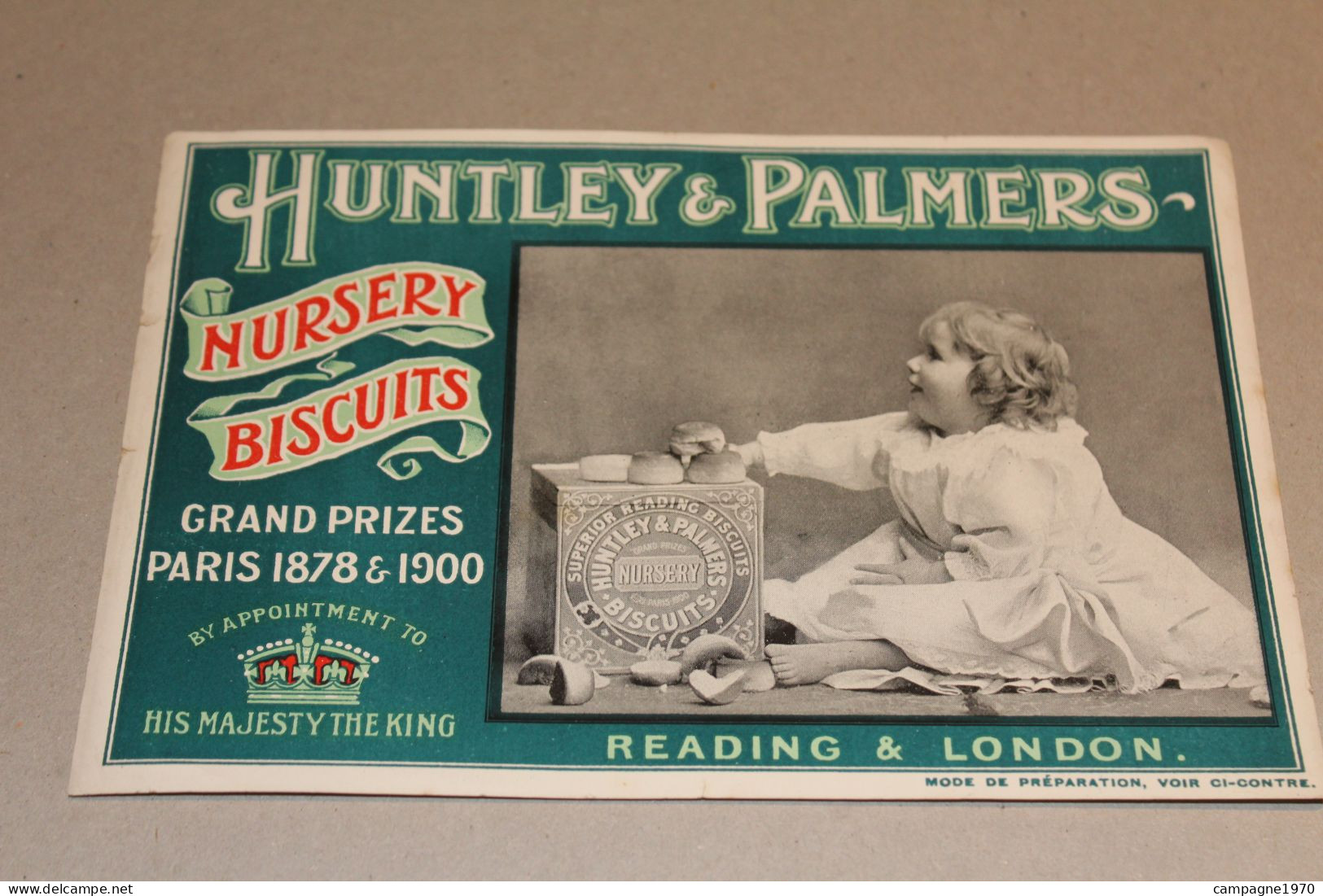 ANCIEN GRAND CHROMO - NURSERY BISCUITS HUNTLEY & PALMERS ( READING LONDON ) - VERS 1900 ( ENGLAND ) - Sonstige & Ohne Zuordnung