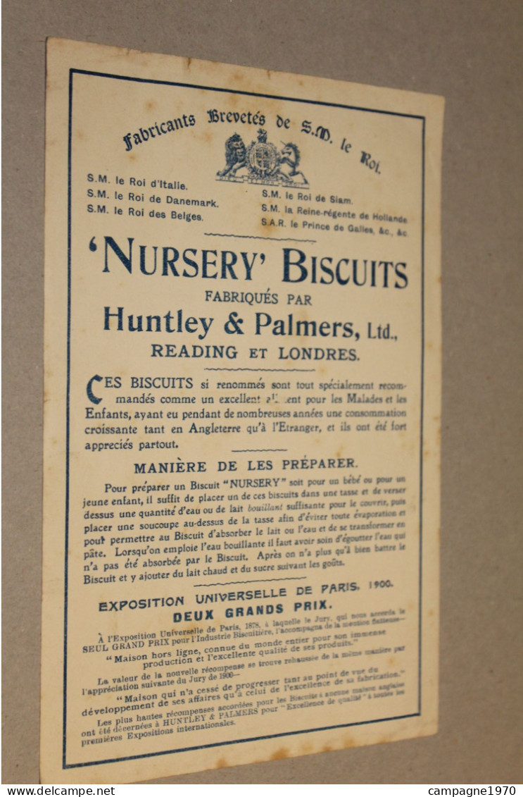 ANCIEN GRAND CHROMO - NURSERY BISCUITS HUNTLEY & PALMERS ( READING LONDON ) - VERS 1900 ( ENGLAND ) - Andere & Zonder Classificatie
