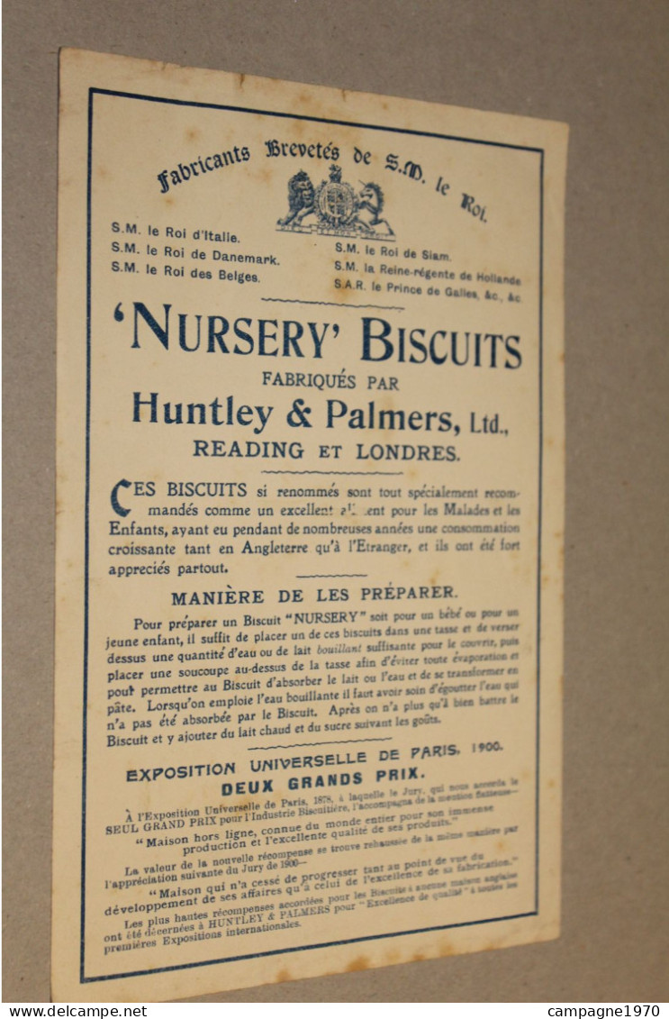 ANCIEN GRAND CHROMO - NURSERY BISCUITS HUNTLEY & PALMERS ( READING LONDON ) - VERS 1900 ( ENGLAND ) - Other & Unclassified