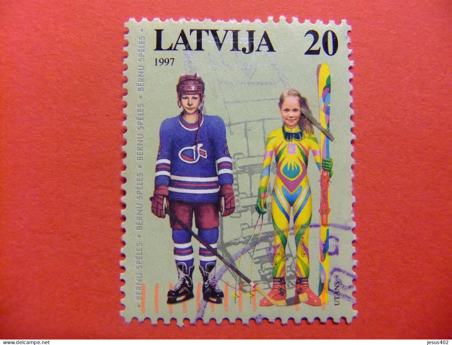 111 LETONIA LETTONIE LATVIJA 1997 / HOCKEY SOBRE HIELO / YVERT 421 FU - Lettonie