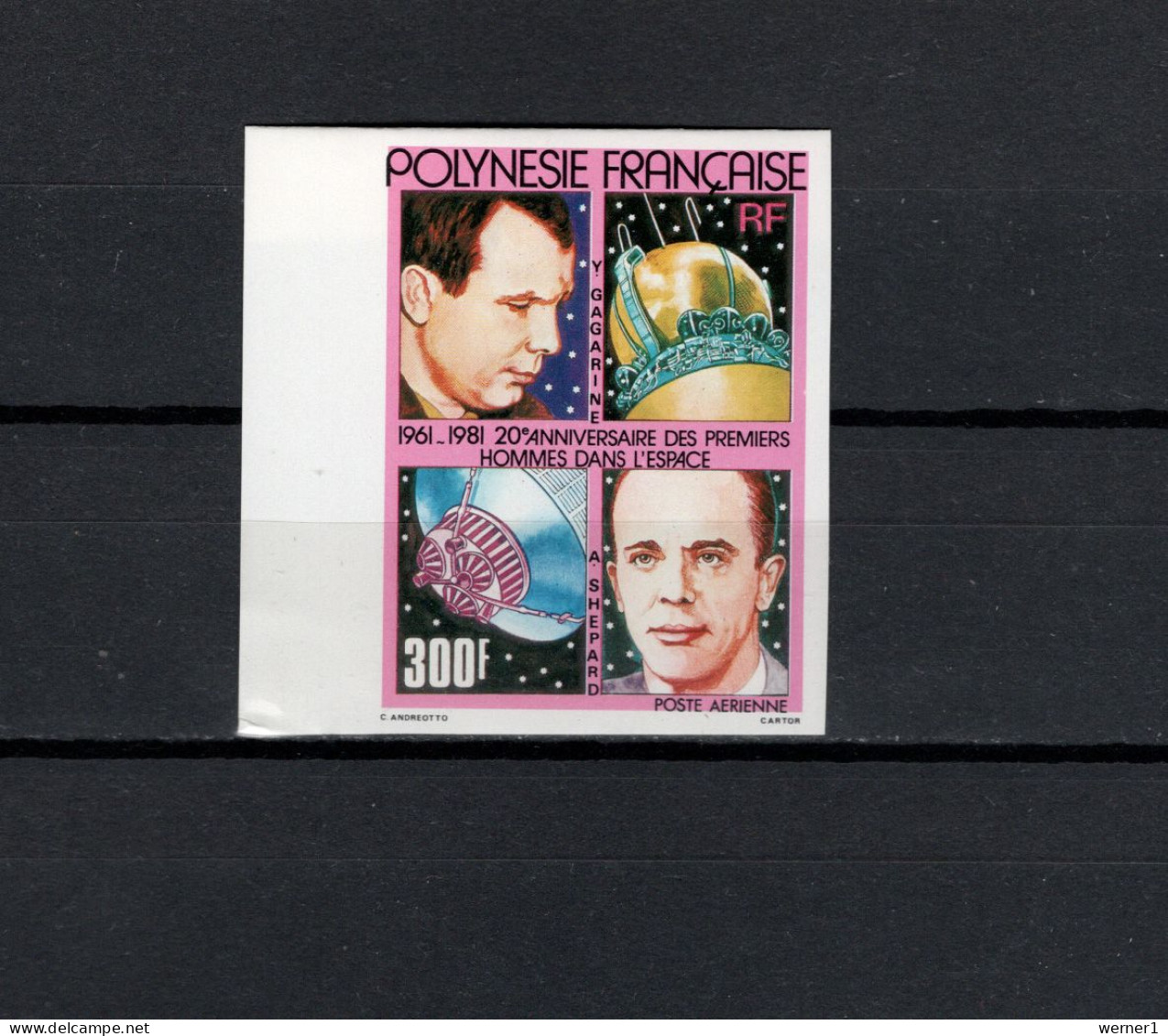 French Polynesia 1981 Space, 20th Anniversary Of Manned Spaceflight Stamp Imperf. MNH -scarce- - Oceanië
