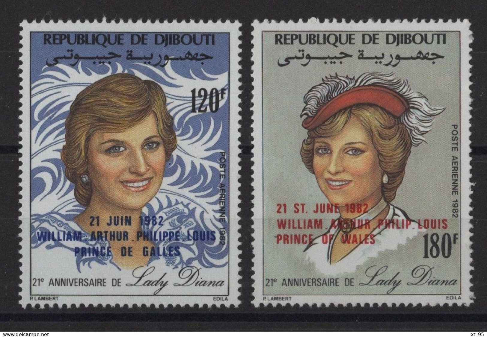 Djibouti - PA N°172+173 - Princesse De Galles Naissance - * Neufs Avec Trace De Charniere - Cote 7€ - Yibuti (1977-...)