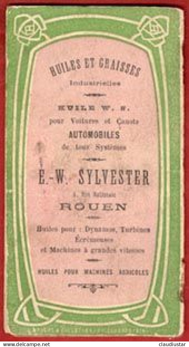 ** CARNET  HUILES  Et  GRAISSES  SYLVESTER  ROUEN ** - Automobile