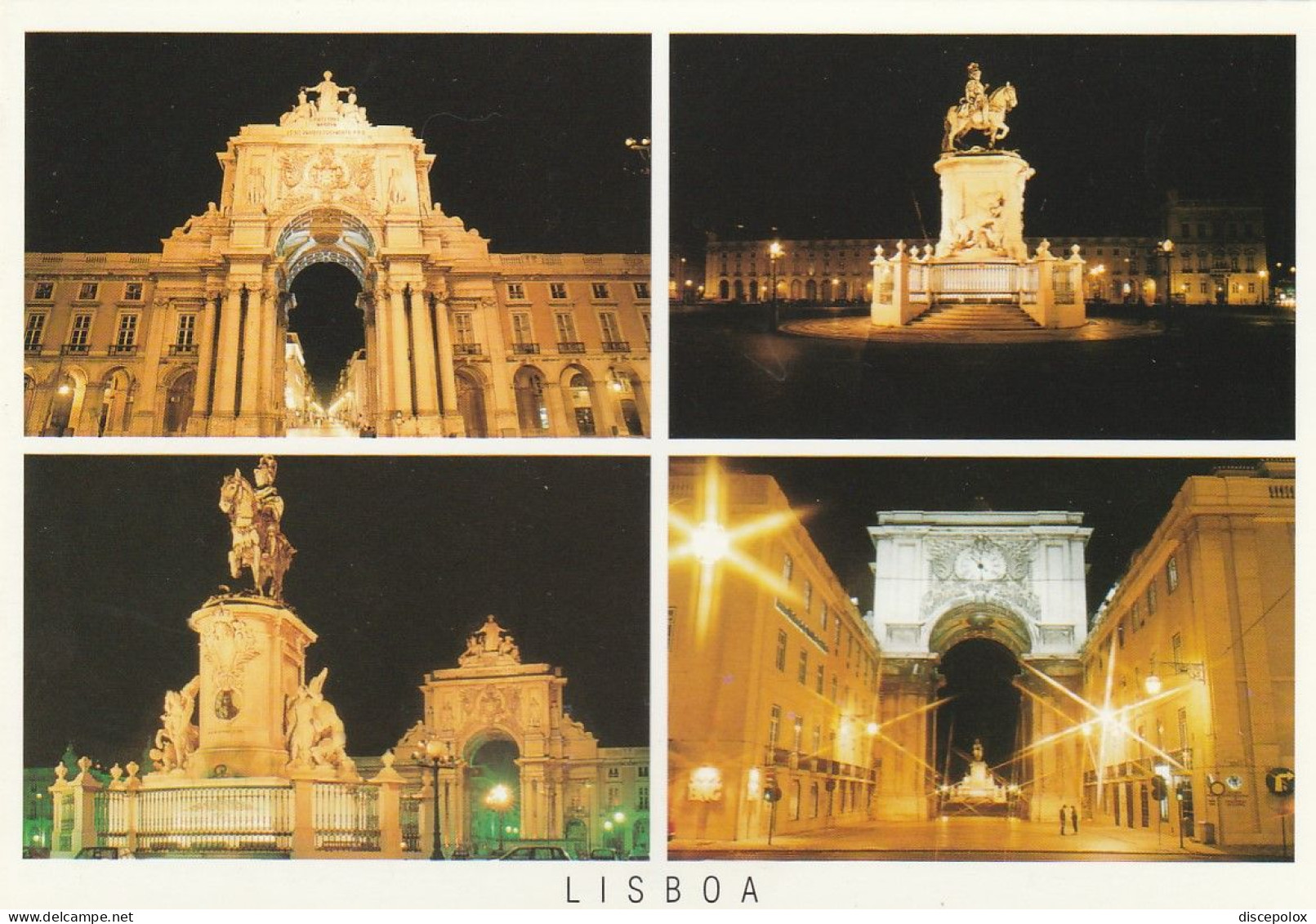 U5959 Portugal - Lisboa - Belem - Praça Do Comercio - Noite Noche Notte Nuit Night Nacht / Non Viaggiata - Lisboa