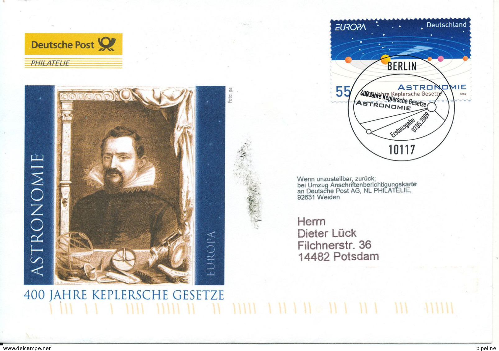 Germany FDC 7-5-2009 Astronomie EUROPA CEPT With Cachet - 2001-2010