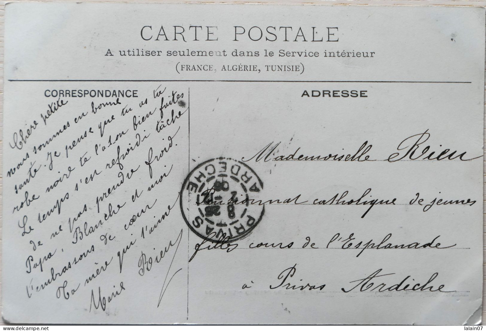 C. P. A. : 07 : AUBENAS : Château Du XIIIe Siècle, "Café Des Négociants", Timbre En 1906, Collection Ribeyre, Vals - Aubenas