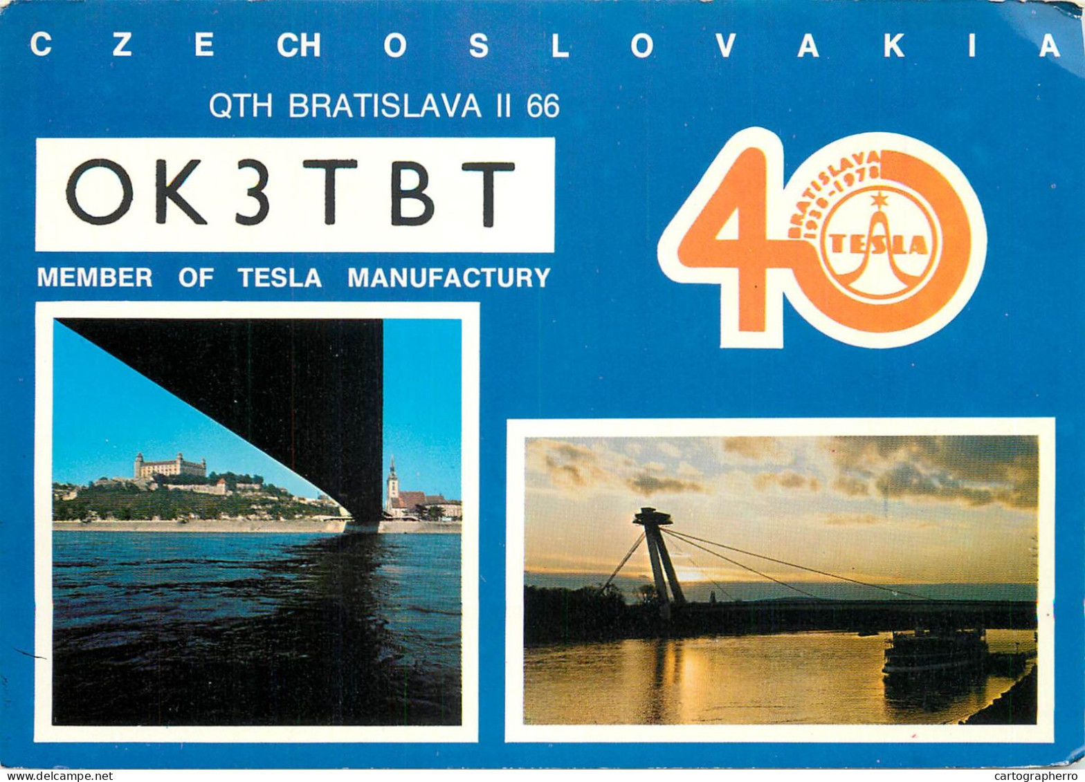 Radio Amateur QSL Post Card Y03CD O3TBT Bratislava - Radio-amateur