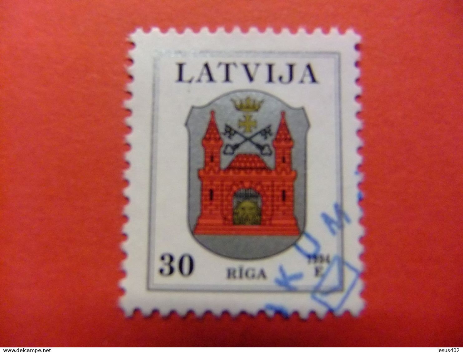 111 LETONIA LETTONIE LATVIJA 1994 / ESCUDO RIGA / YVERT 352 FU - Lettonia