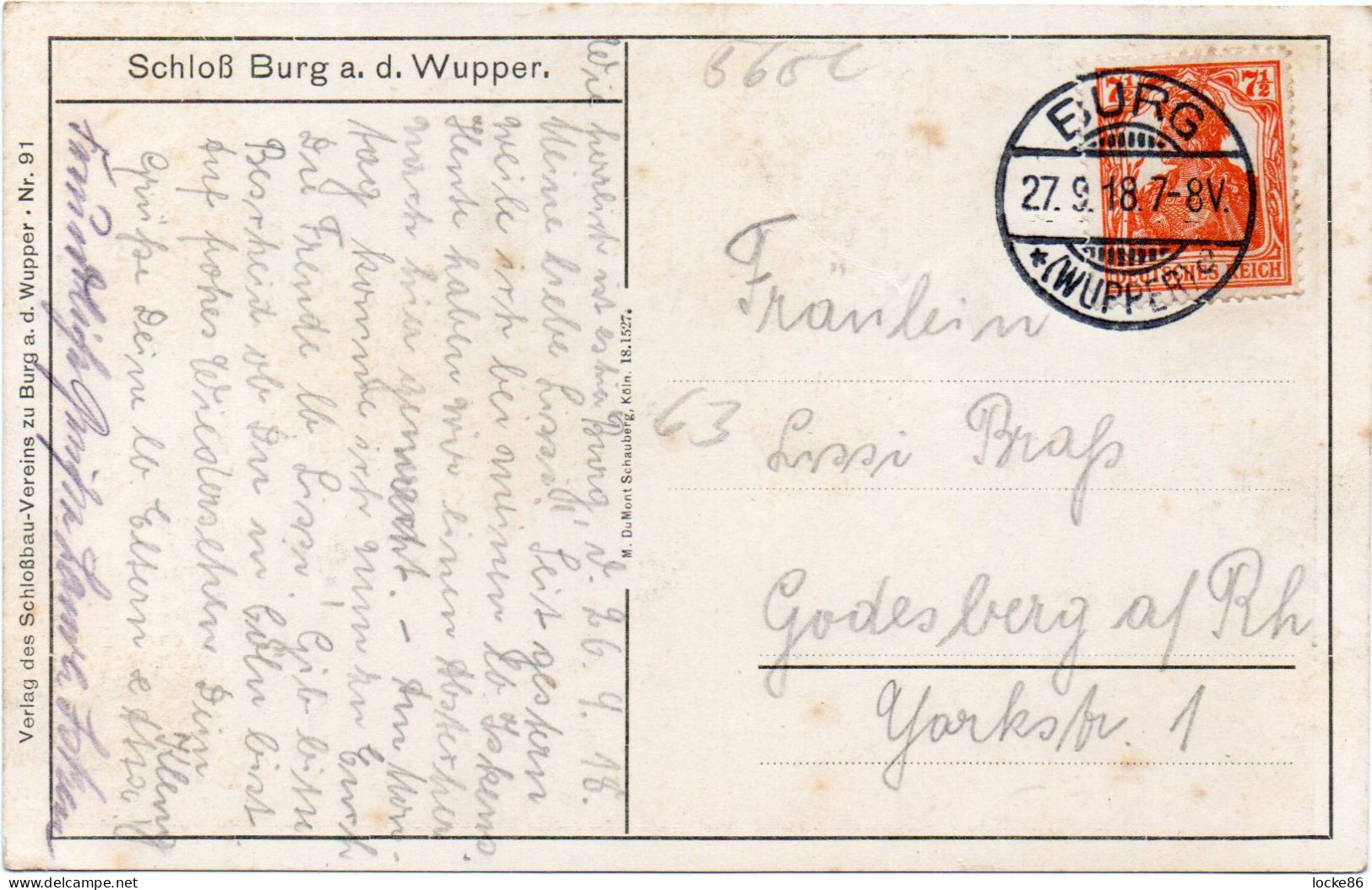 #10096  Burg A. D. Wupper - Schloß, 1918 - Solingen