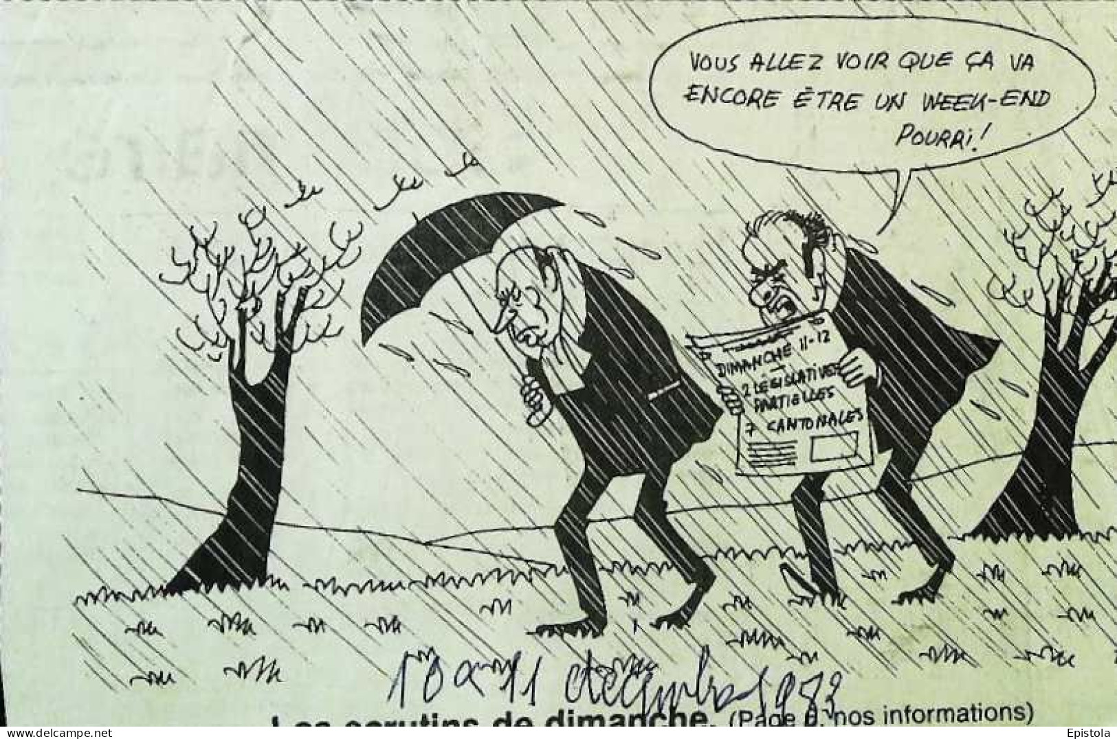 ► Coupure De Presse  Quotidien Le Figaro Jacques Faisant 1983 Marchais Mitterrand Parapluie Elections Legislatives Canto - 1950 à Nos Jours