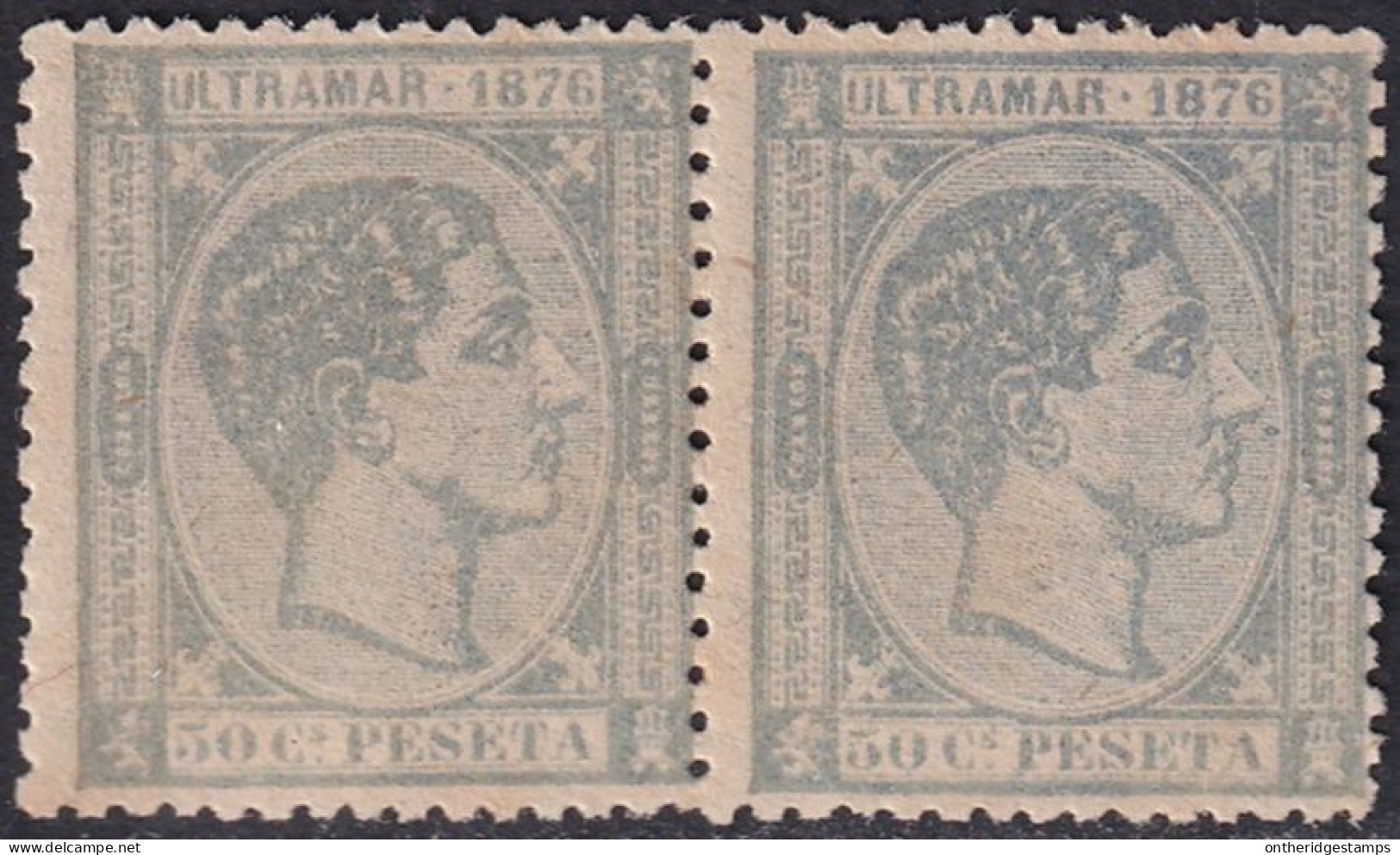 Cuba 1876 Sc 69 Ed 37 Pair MNG(*) - Cuba (1874-1898)