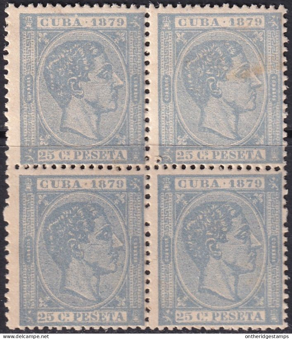 Cuba 1879 Sc 85 Ed 53 Block MLH* Partial Gum - Kuba (1874-1898)