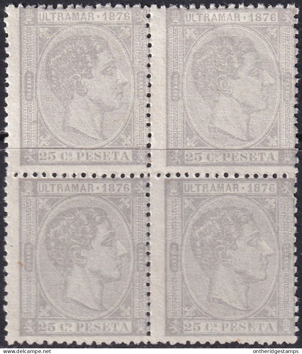 Cuba 1876 Sc 68 Ed 36a Block MNG(*) - Cuba (1874-1898)