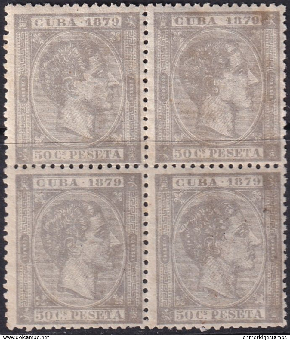 Cuba 1879 Sc 86 Ed 54 Block MLH* Streaky Gum - Cuba (1874-1898)