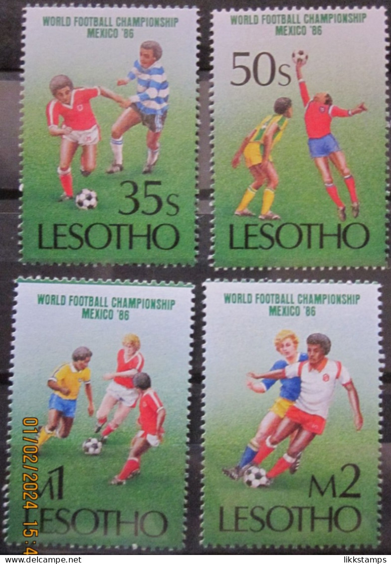 LESOTHO ~ 1986 ~ S.G. NUMBERS 686 - 689, ~ FOOTBALL. ~ MNH #03452 - Lesotho (1966-...)