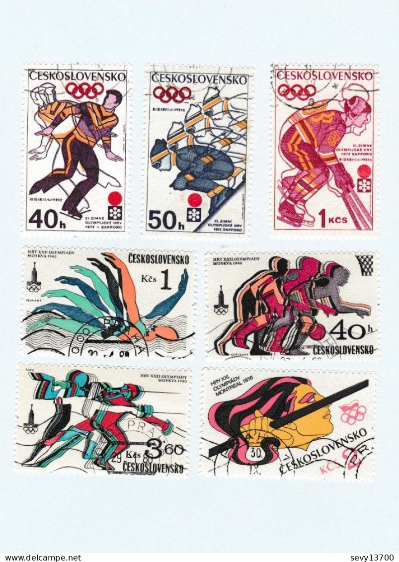 Tchécoslovaquie Lot De 23 Timbres Le Sport, Jeux Olympiques - Usati