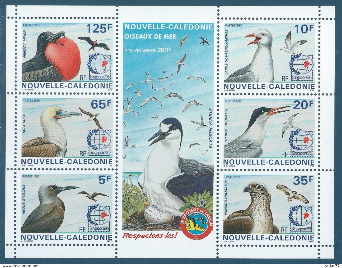 Nouvelle-Calédonie N°693à 698 Oiseaux De Mer - Exposition Philatélique Singapore'95 Neuf** - Unused Stamps