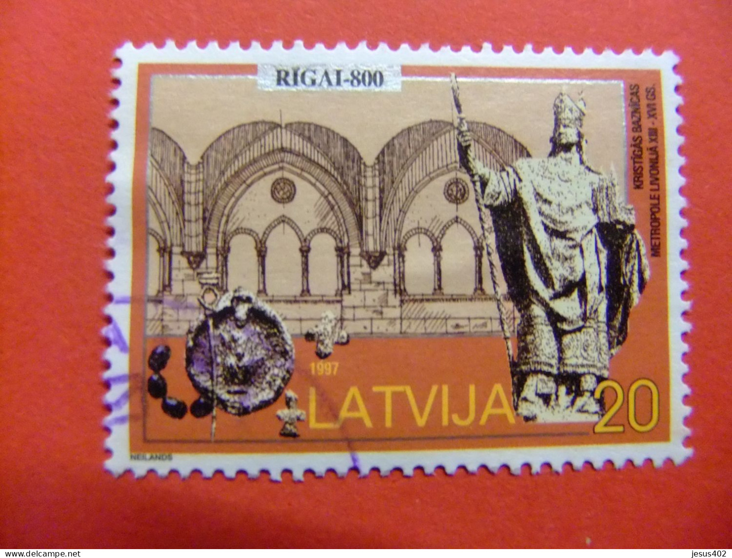 111 LETONIA LETTONIE LATVIJA 1997 / ESTATUA   / YVERT 432 FU - Lettonie