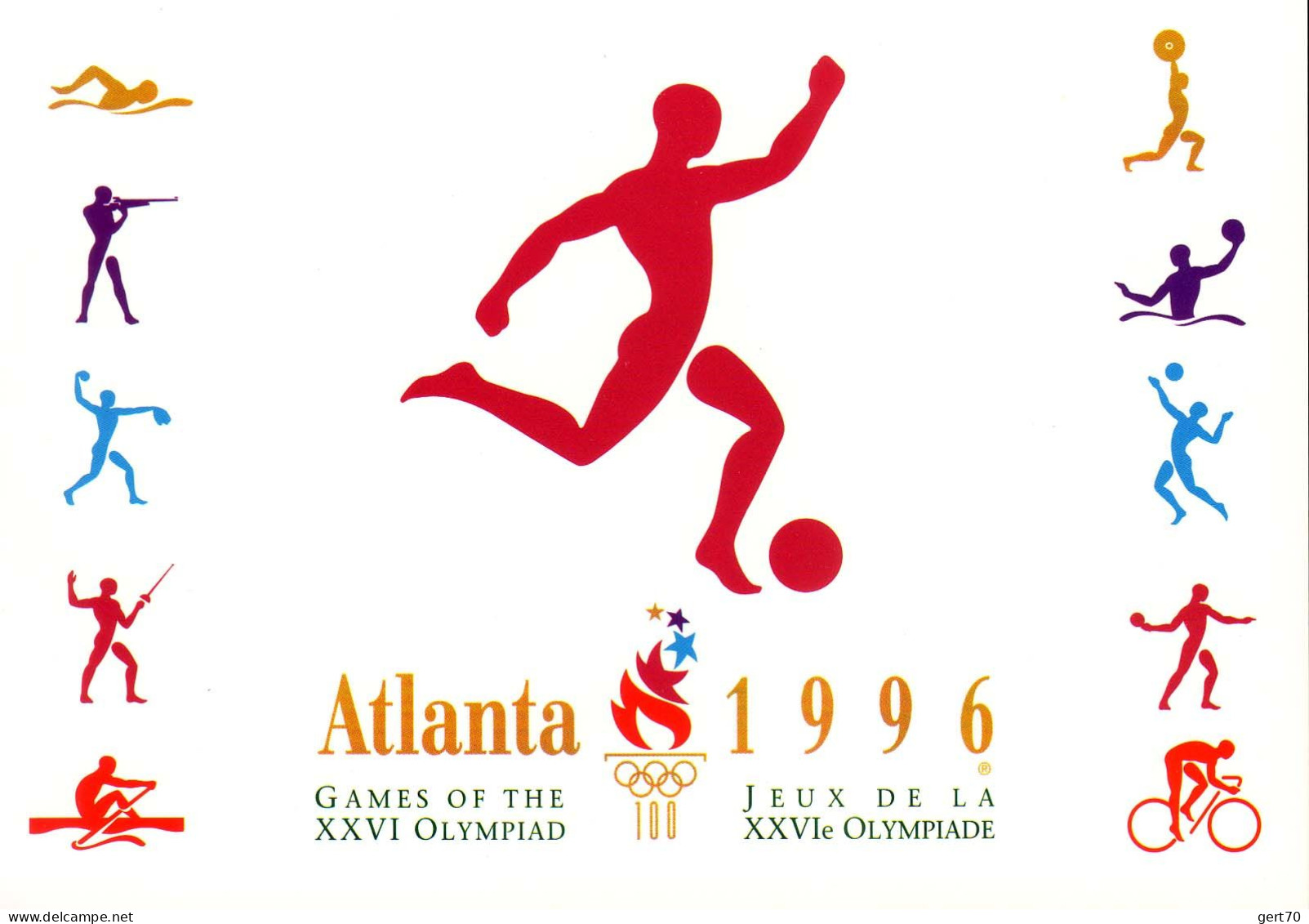 USA 1996, Atlanta Olympic Games / Official Soccer Postcard / J.O. D'Atlanta / Carte Postale Officielle / Football - Giochi Olimpici