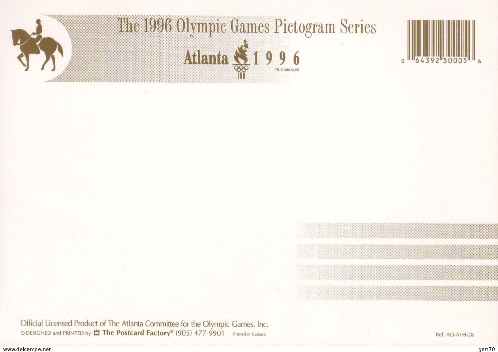 USA 1996, Atlanta Olympic Games / Official Soccer Postcard / J.O. D'Atlanta / Carte Postale Officielle / Football - Olympic Games