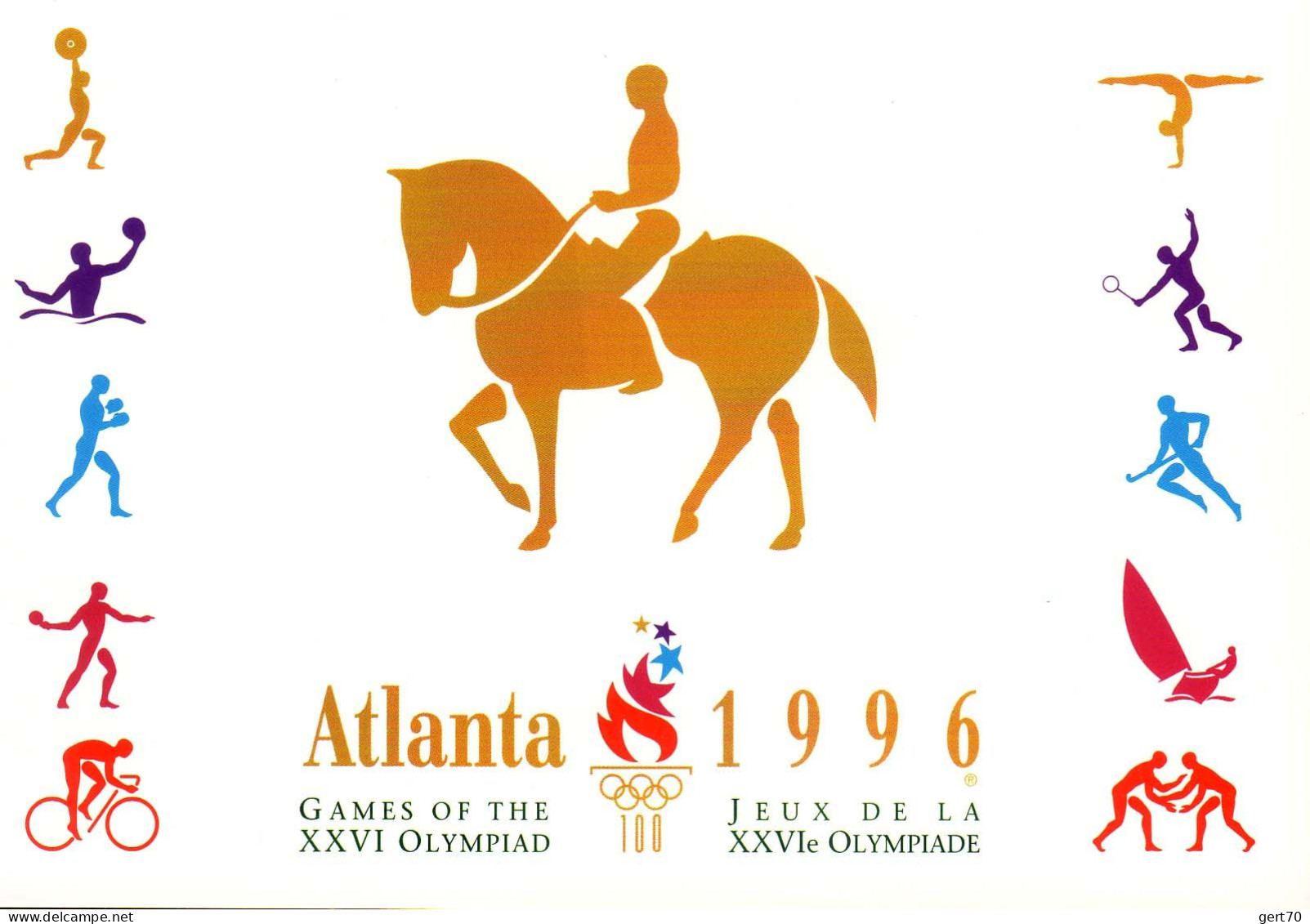 USA 1996, Atlanta Olympic Games / Official Equestrian Postcard / J.O. D'Atlanta / Carte Postale Officielle - Giochi Olimpici