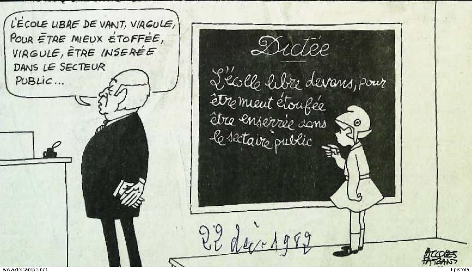 ► Coupure De Presse  Quotidien Le Figaro Jacques Faisant 1982   Tableau Noir Dictée Instituteur - 1950 - Oggi