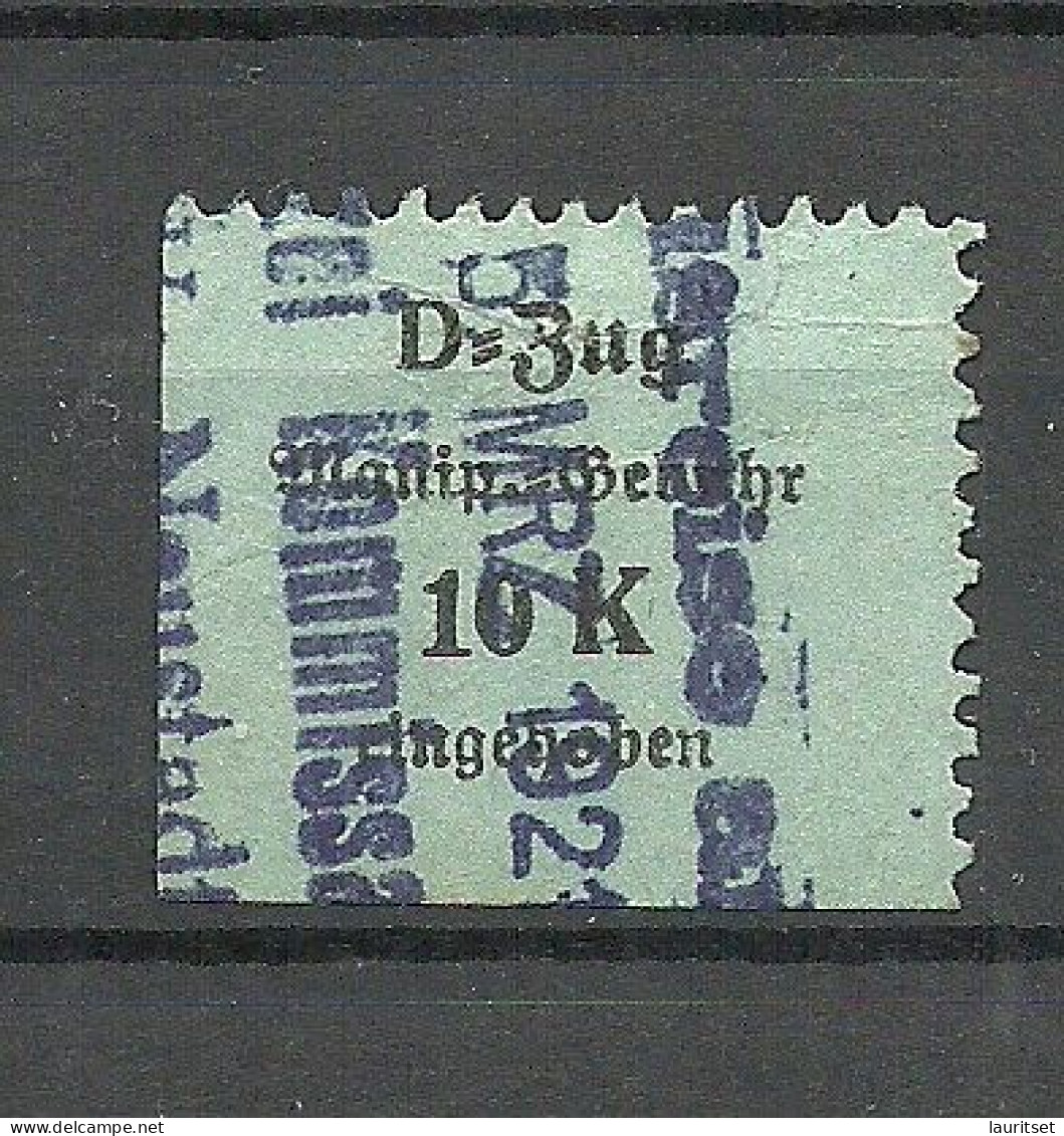 ÖSTERREICH Austria Zug Railway Tax Manipulationsgebühr 10 Kr. Steuer Taxe Gebührenmarke O Links Ungezähnt - Used Stamps