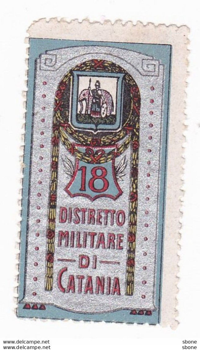 Vignette Militaire Delandre - Italie - 18ème District Di Catania - Vignette Militari