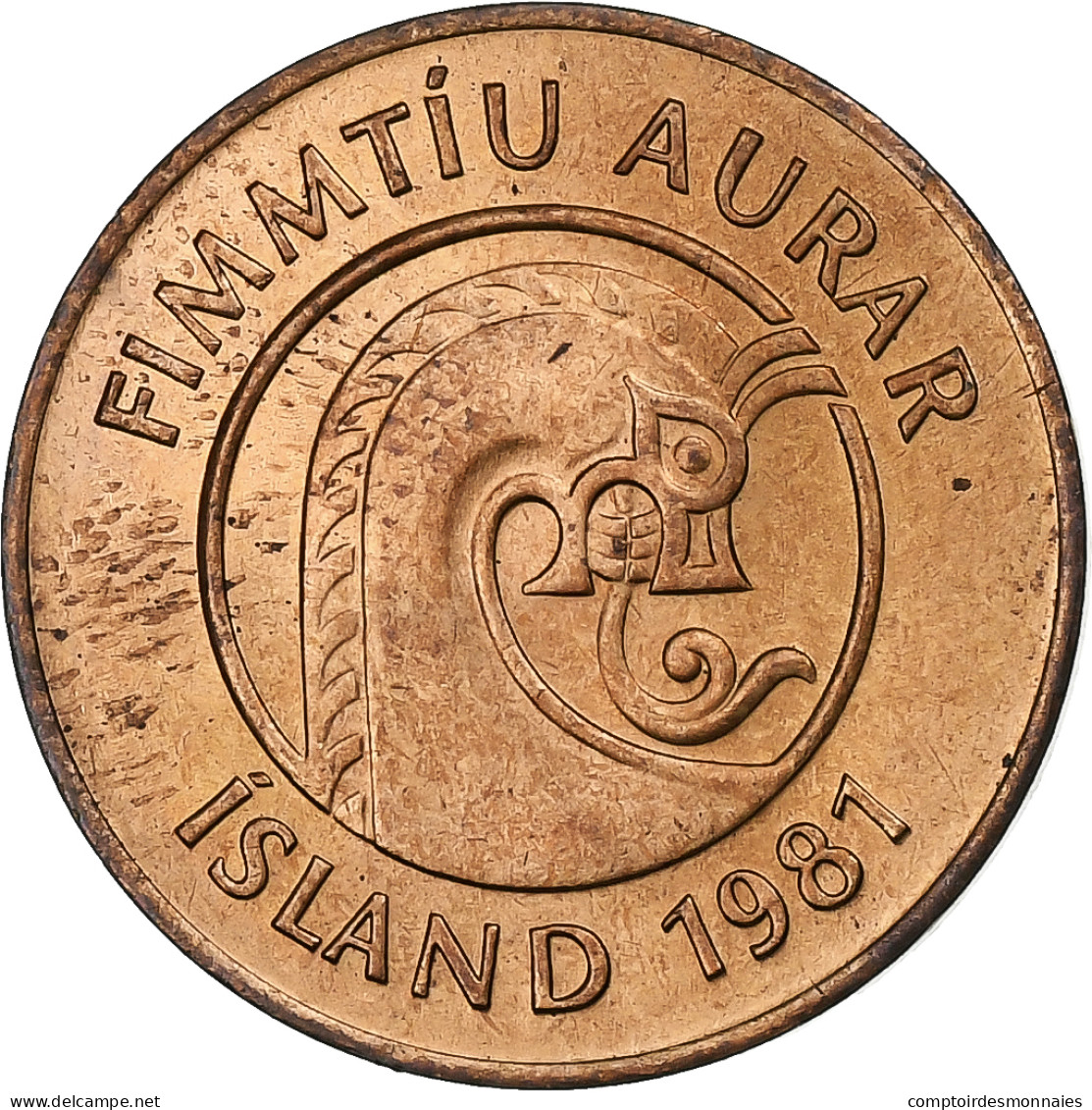 Islande, 50 Aurar, 1981, Bronze, SUP, KM:26 - Iceland