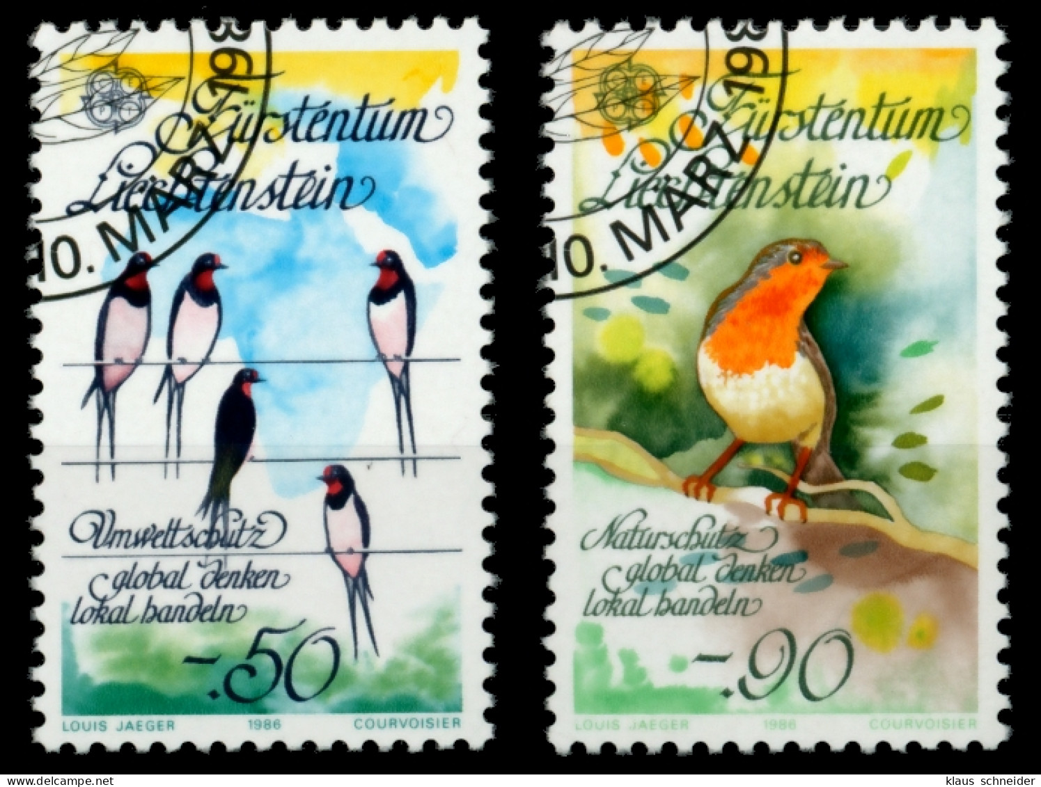 LIECHTENSTEIN 1986 Nr 893-894 Gestempelt SB49F56 - Used Stamps